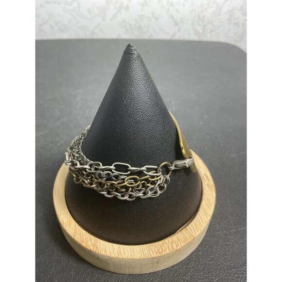 "Just Breathe" Inspirational Bracelet With Double Chain Design - Picture 3 of 4